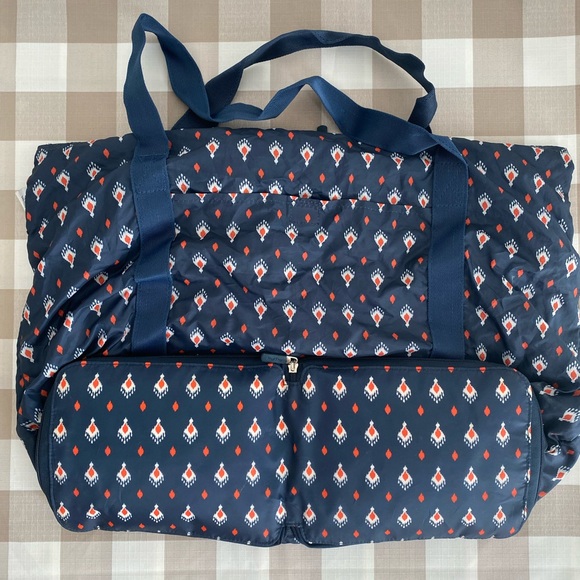 Rune Navy Patterned Travel Collapsible Tote Bag - Picture 2 of 9